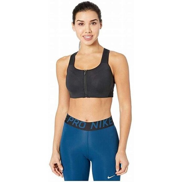 NIKE Shape Padded High Support Zip Front Sports Bra - Picture 2 of 7